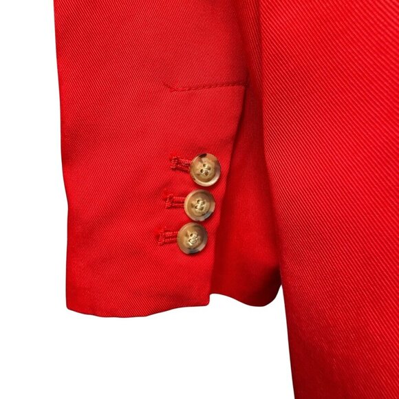 LOFT Red Blazer Size 14 Womens Lyocell Jacket Preppy Classic Holiday NWT - Picture 9 of 12